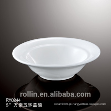 Cerâmica tigela de sopa branca, tigela de porcelana branca, tigela de boa qualidade